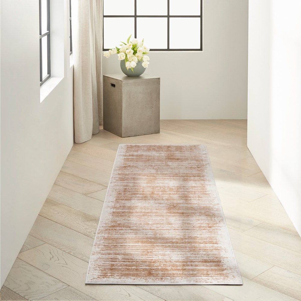 Calvin Klein IRR03 CK024 Irradiant Linear Runner Rug in Rose Gold